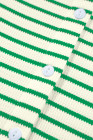 Blackish Green Black Striped Collared Button Up Front Pocket Top