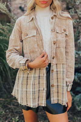 Khaki HOT COCOA SIPPIN' CORDUROY JACKET IN KHAKI LC854881-P16