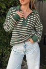 Green Stripe  Hoodie