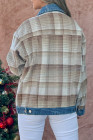 Light French Beige And The Why Washed Denim Detail Brushed Plaid Jacket