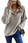 Jet Stream Color Contrast Ribbed Loose Fit Long Sleeve Top