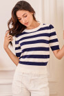Navy Stripe sweater tops