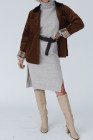 Coffee Leni Plaid Corduroy Coat