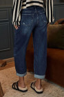 Bluing Tawnie Distressed Barrel Jeans