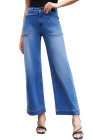 EVALESS Womens Wide Leg Baggy Jeans High Waisted Stretchy Loose Basic Trouser Denim Pants 2025 Trendy Womenswear Outfits