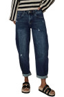 Bluing Tawnie Distressed Barrel Jeans