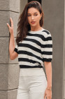 Black Stripe sweater tops