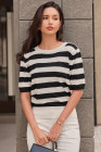 Black Stripe sweater tops