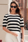 Black Stripe sweater tops
