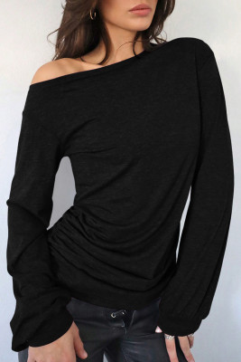 EVALESS Womens Off The Shoulder Tops Casual Long Sleeve Boat Neck Going Out Tops T Shirts Fashion Clothing LC25228630-P2