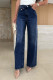 Navy Blue Wide-leg denim pants