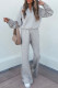Gray Two-piece pullover sweatshirt set