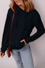 EVALESS Hoodies for Women Long Sleeve Patchwork Waffle Knit Drawstring Oversized Hooded Sweatshirt Tops Fashion 2025
