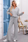 Gray Two-piece pullover sweatshirt set