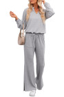 Gray Two-piece pullover sweatshirt set