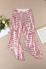 EVALESS Women's Sequin Pants Sparkly Glitter High Waisted Wide Leg Bell Bottom Night Out Clubwear Dance Flared Trousers Pants 2025 Womenswear Outfits