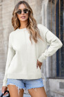 EVALESS Womens Fall Winter Casual Sweaters Crewneck Long Sleeve Pleated Knitted Comfort Pullover Tops 2025 Fashion Womenswear