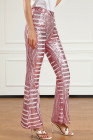EVALESS Women's Sequin Pants Sparkly Glitter High Waisted Wide Leg Bell Bottom Night Out Clubwear Dance Flared Trousers Pants 2025 Womenswear Outfits