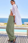 EVALESS Women's Spring Flowy Wide Leg Casual Long Pants Drawstring Elastic Waist Loose Beach Lounge Trousers with Pockets 2025 Womenswear Outfits