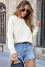 EVALESS Womens Fall Winter Casual Sweaters Crewneck Long Sleeve Pleated Knitted Comfort Pullover Tops 2025 Fashion Womenswear