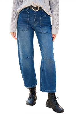 EVALESS Women‘s Baggy High Waisted Jeans Casual Wide Leg Boyfriend Stretchy Loose Fit Denim Zimbaplatinum Ankle Jeans Pants 2025 Fashion Womenswear Outfits MNFW78749857874985-P605