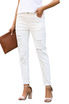 EVALESS Womens Spring Ankle Jeans High Waist Stretch Ripped Distressed Tummy Control Straight Leg Denim Jeans Pants 2025 Trendy Womenswear Outfits MNFW7872433-1