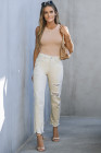 EVALESS Womens Spring Ankle Jeans High Waist Stretch Ripped Distressed Tummy Control Straight Leg Denim Jeans Pants 2025 Trendy Womenswear Outfits