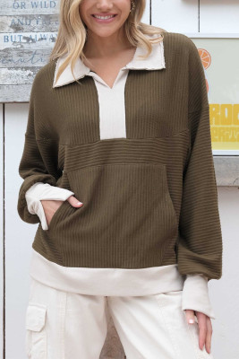 Dark Khaki hoodie LC25319710-P1117