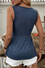 Sail Blue Women's Summer Casual Twist Front Gathered V-Neck Sleeveless Top