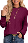 EVALESS Womens Sweaters Long Sleeve Crewneck Color Block Pullover Tops 2025 Fall Trendy Cable Knit Sweater