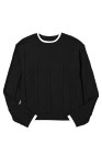 EVALESS Womens Sweaters Long Sleeve Crewneck Color Block Pullover Tops 2025 Fall Trendy Cable Knit Sweater