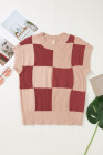 EVALESS Short Sleeve Sweater for Women Crewneck Color Block Knit Tops 2025 Fall Trendy Cap Sleeve Sweater Vest