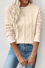 EVALESS Womens Sweaters Long Sleeve Crewneck Color Block Pullover Tops 2025 Fall Trendy Cable Knit Sweater