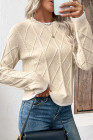EVALESS Womens Sweaters Long Sleeve Crewneck Color Block Pullover Tops 2025 Fall Trendy Cable Knit Sweater