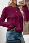EVALESS Womens Sweaters Long Sleeve Crewneck Color Block Pullover Tops 2025 Fall Trendy Cable Knit Sweater