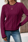 EVALESS Womens Sweaters Long Sleeve Crewneck Color Block Pullover Tops 2025 Fall Trendy Cable Knit Sweater