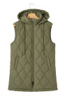 EVALESS Long Puffer Vest Women Sleeveless Hooded Puffer Jacket Lightweight Quilted Jackets Winter Warm Zip Up Coat Outerwear