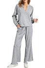 Gray Two-piece pullover sweatshirt set