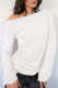 EVALESS Womens Off The Shoulder Tops Casual Long Sleeve Boat Neck Going Out Tops T Shirts Fashion Clothing