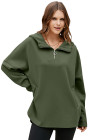 EVALESS Women's Oversized Hoodies Casual Long Sleeve Half Zipper Pocket Sweatshirt Pullover Tops