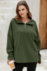EVALESS Women's Oversized Hoodies Casual Long Sleeve Half Zipper Pocket Sweatshirt Pullover Tops