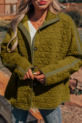 EVALESS Women's Lightweight Diamond Quilted Jacket Casual Winter Open Front Button Down Puffer Coat Outwear Cardigan LC8513281-P609