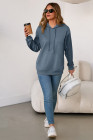 EVALESS Hoodies for Women Long Sleeve Patchwork Waffle Knit Drawstring Oversized Hooded Sweatshirt Tops Fashion 2025