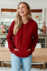 EVALESS Hoodies for Women Long Sleeve Patchwork Waffle Knit Drawstring Oversized Hooded Sweatshirt Tops Fashion 2025