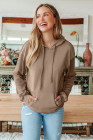 EVALESS Hoodies for Women Long Sleeve Patchwork Waffle Knit Drawstring Oversized Hooded Sweatshirt Tops Fashion 2025