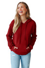 EVALESS Hoodies for Women Long Sleeve Patchwork Waffle Knit Drawstring Oversized Hooded Sweatshirt Tops Fashion 2025