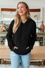 EVALESS Hoodies for Women Long Sleeve Patchwork Waffle Knit Drawstring Oversized Hooded Sweatshirt Tops Fashion 2025