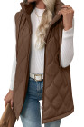 EVALESS Long Puffer Vest Women Sleeveless Hooded Puffer Jacket Lightweight Quilted Jackets Winter Warm Zip Up Coat Outerwear