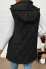 EVALESS Long Puffer Vest Women Sleeveless Hooded Puffer Jacket Lightweight Quilted Jackets Winter Warm Zip Up Coat Outerwear
