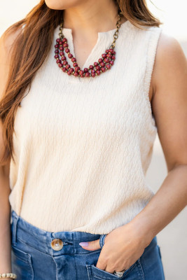 Beige vest LC25613512-P15